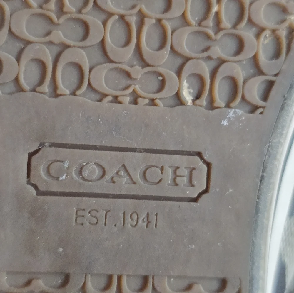 Coach Cardinal High Top Sneakers Women Sz 8B Black White Signature Logo … - Picture 13 of 16